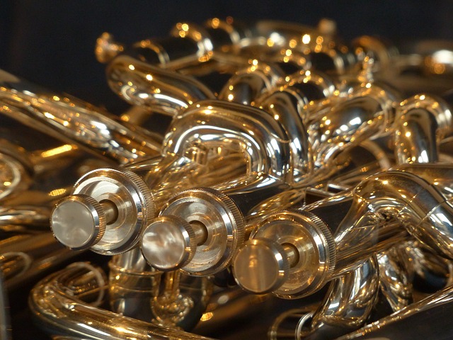 image detail shot of trumpet valves
