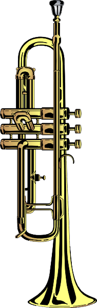 Image shiny brass trumpet.